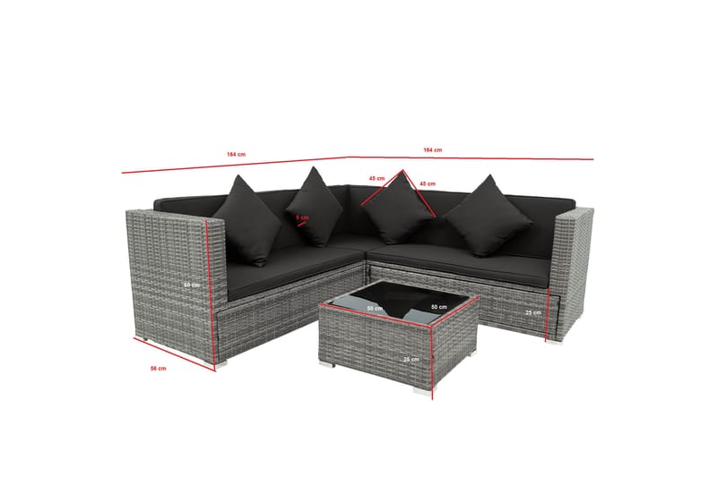 Lingäl 5-seters Loungegruppe - Grå - Hage - Utemiljø - Veranda & terrasse - Verandamøbler