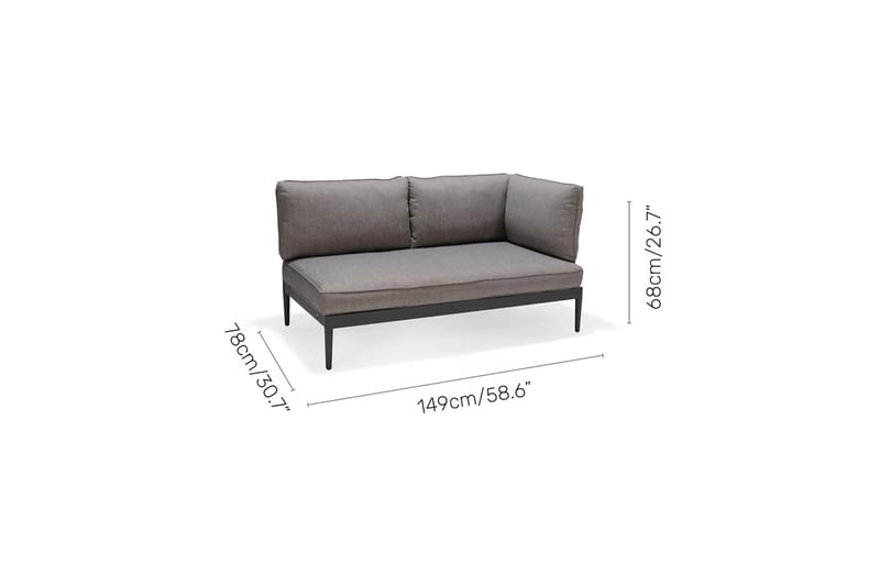 Panjin Loungegruppe 4-seter Svart - Lifestyle Garden - Verandamøbler - Sofagruppe utendørs - Loungesett