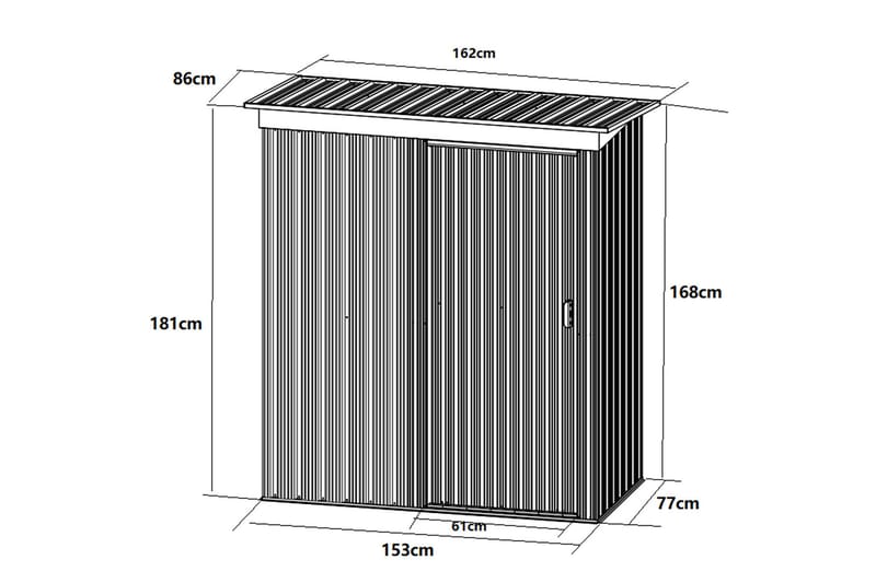 Liten bod Dobbel skyvedør Ferdig byggesett 1,3m²  Svart - Metalcraft - Hage - Uterom & feriehus - Lagringshus & boder - Redskapsboder