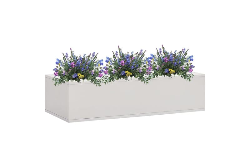 Blomsterkasse for kontor lysegrå 90x40x23 cm stål - Grå - Hagemøbler - Øvrig utendørs - Tilbehør utendørs - Hagekrukker