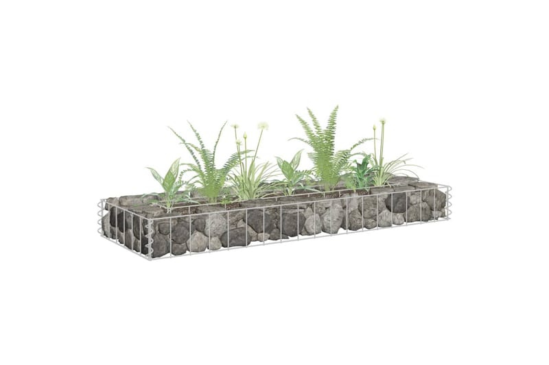 Gabion høybed galvanisert stål 90x30x10 cm - Silver - Hagemøbler - Øvrig utendørs - Tilbehør utendørs - Hagekrukker