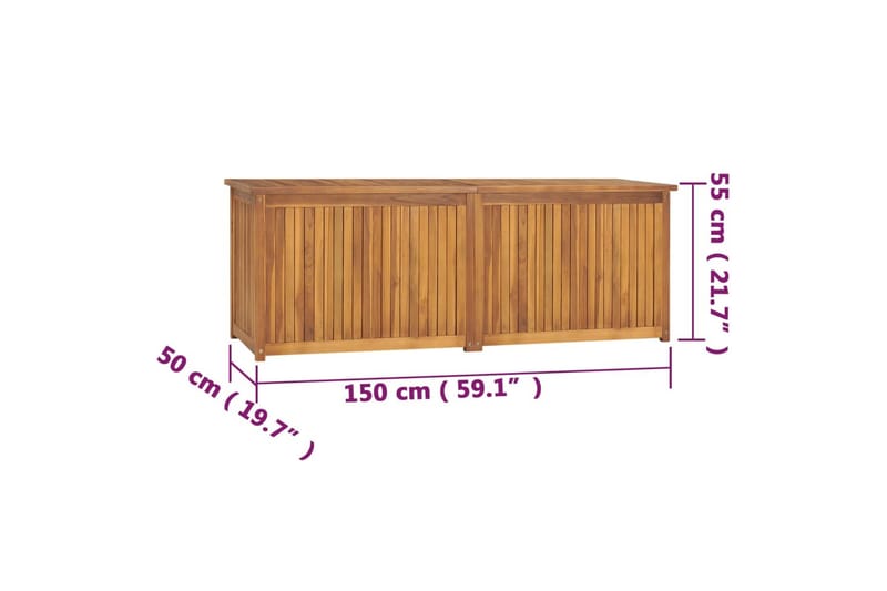 Hageboks 150x50x53 cm heltre teak - Brun - Hagemøbler - Øvrig utendørs - Tilbehør utendørs - Hagekrukker