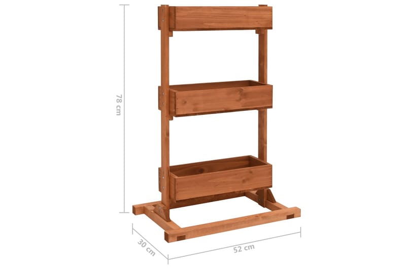 Plantekasse 52x30x78 cm gran - Brun - Hagemøbler - Øvrig utendørs - Tilbehør utendørs - Hagekrukker