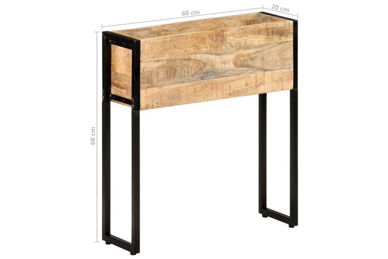 Plantekasse 60x20x68 cm grov heltre mango - Brun - Hagemøbler - Øvrig utendørs - Tilbehør utendørs - Hagekrukker