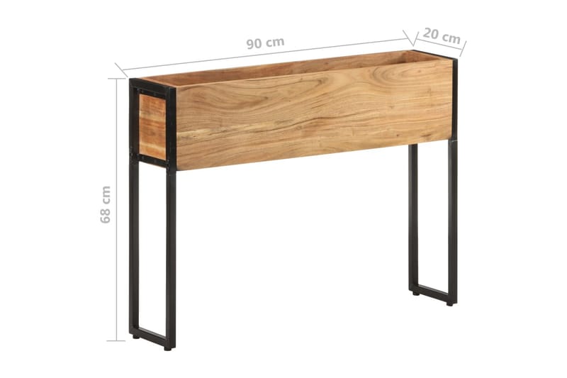 Plantekasse 90x20x68 cm heltre akasie - Brun - Hagemøbler - Øvrig utendørs - Tilbehør utendørs - Hagekrukker