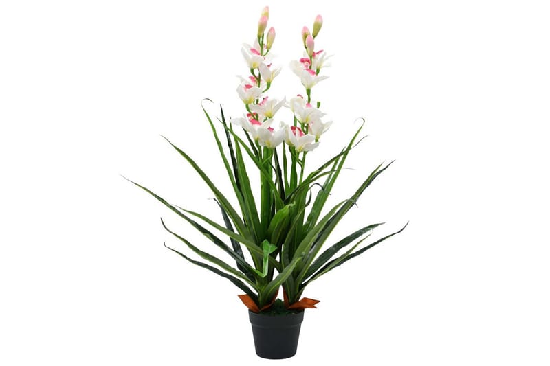 Kunstig cymbidium orkide med potte 100 cm grønn - Hagemøbler - Balkong - Balkongdyrking - Balkongblomster