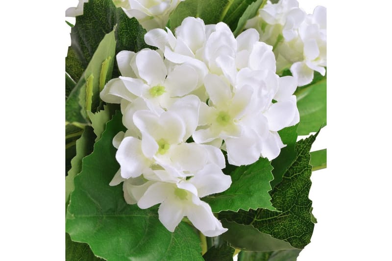 Kunstig hortensia med potte 60 cm hvit - Hagemøbler - Balkong - Balkongdyrking - Balkongblomster