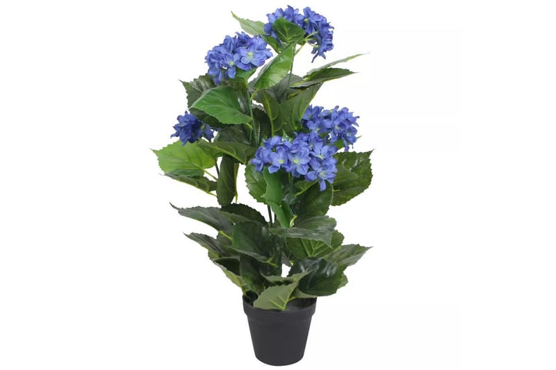 Kunstig hortensia med potte 60 cm blå - Hagemøbler - Balkong - Balkongdyrking - Balkongblomster