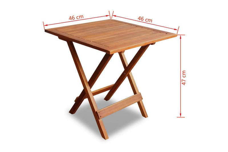 Bistrobord 46x46x47 cm heltre akasie - Akasie - Hagemøbler - Balkong - Balkongmøbler - Balkongbord