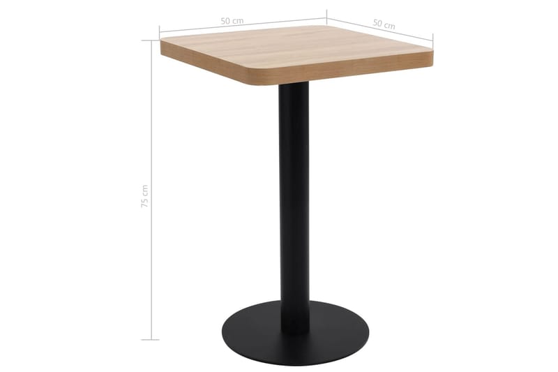 Bistrobord lysebrun 50x50 cm MDF - Brun - Hagemøbler - Balkong - Balkongmøbler - Balkongbord