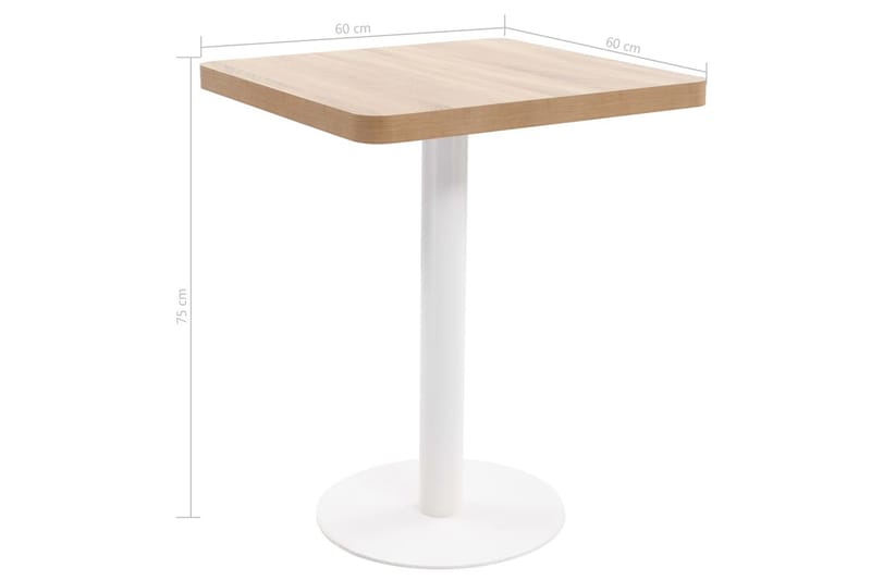 Bistrobord lysebrun 60x60 cm MDF - Brun - Hagemøbler - Balkong - Balkongmøbler - Balkongbord