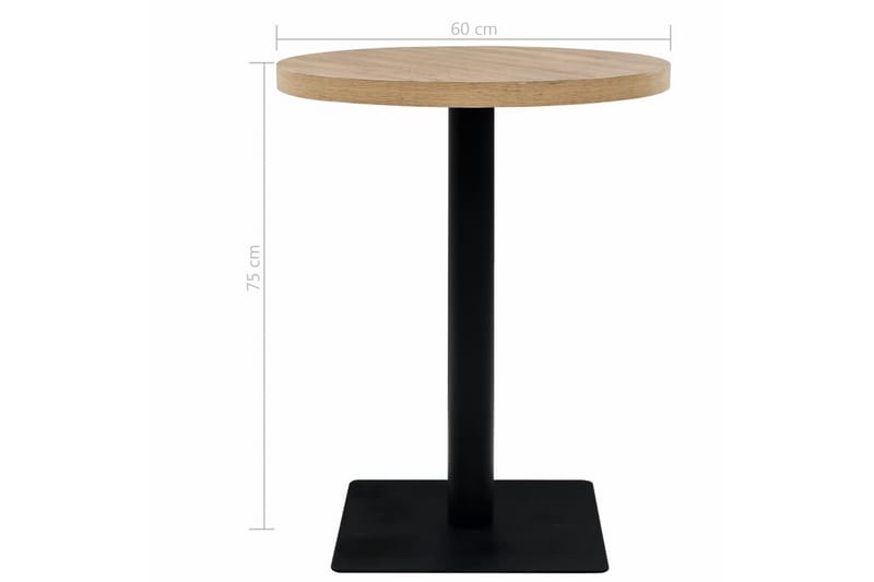 Bistrobord MDF og stål rund 60x75 cm eikefarge - Eik - Hagemøbler - Balkong - Balkongmøbler - Balkongbord