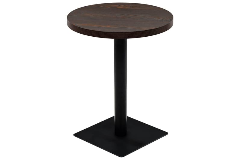 Bistrobord MDF og stål rund 60x75 cm mørk aske - Mørkebrun - Hagemøbler - Balkong - Balkongmøbler - Balkongbord