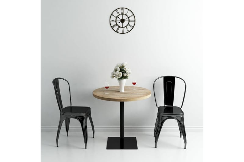 Bistrobord MDF og stål rund 80x75 cm eikefarge - Eik - Hagemøbler - Balkong - Balkongmøbler - Balkongbord