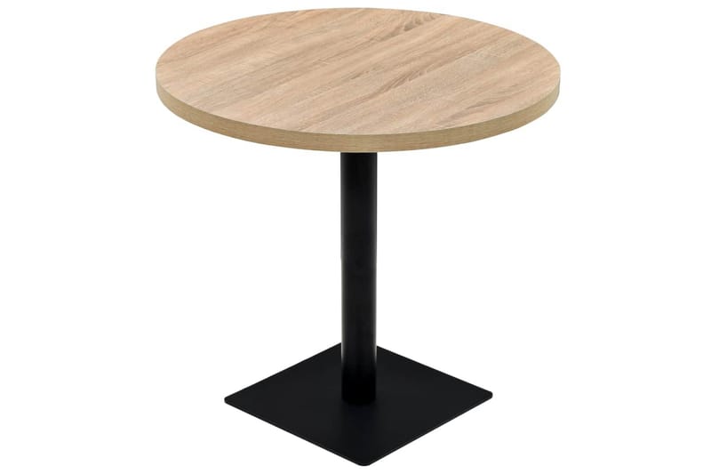 Bistrobord MDF og stål rund 80x75 cm eikefarge - Eik - Hagemøbler - Balkong - Balkongmøbler - Balkongbord