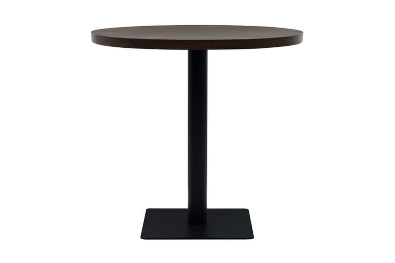 Bistrobord MDF og stål rund 80x75 cm mørk aske - Mørkebrun - Hagemøbler - Balkong - Balkongmøbler - Balkongbord