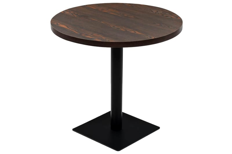 Bistrobord MDF og stål rund 80x75 cm mørk aske - Mørkebrun - Hagemøbler - Balkong - Balkongmøbler - Balkongbord