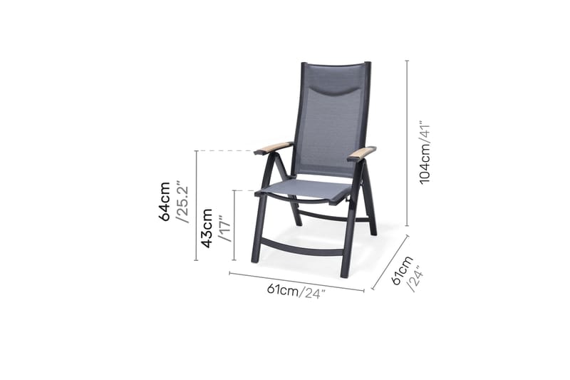 Panama Cafésett 50x50 cm + 2 Stoler Svart - Lifestyle Garden - Balkonggrupper - Cafesett