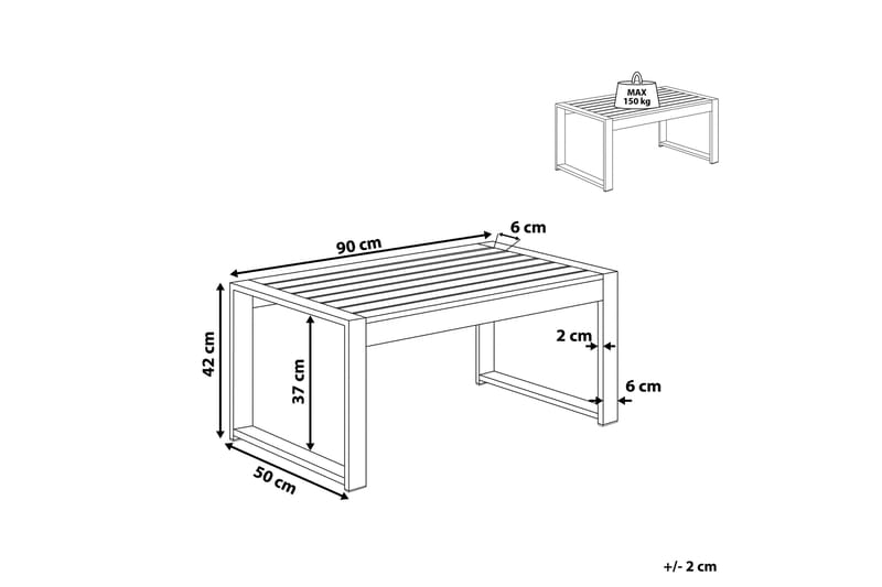 Racale Sidebord 90x50 cm - Lysegrå - Hagemøbler - Balkong - Balkongmøbler - Balkongbord