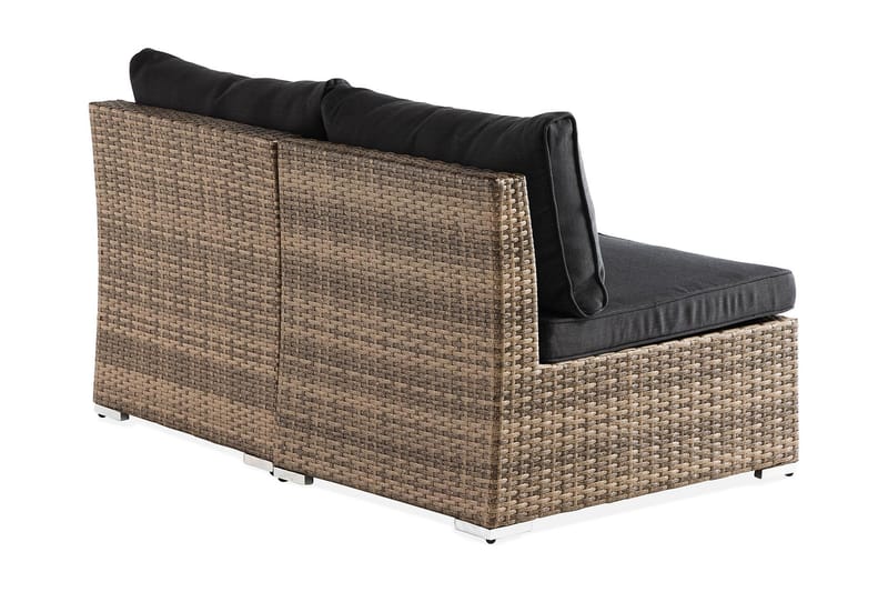 Wisconsin Premium Loungesofa uten Armstøtte 2-seters - Kunstrotting/Sand/Svart - Hagemøbler - Loungemøbler - Lounge sofa