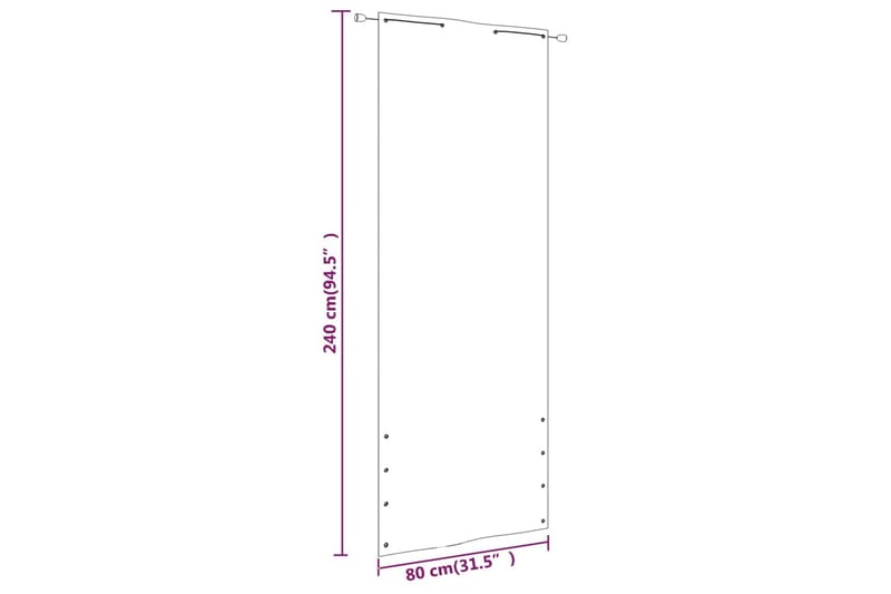 Balkongskjerm blå 80x240 cm oxfordstoff - Blå - Hagemøbler - Balkong - Sikkerhet & vindbeskyttelse balkong - Balkongbeskyttelse