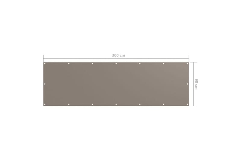 Balkongskjerm gråbrun 90x300 cm oxfordstoff - Taupe - Balkongbeskyttelse