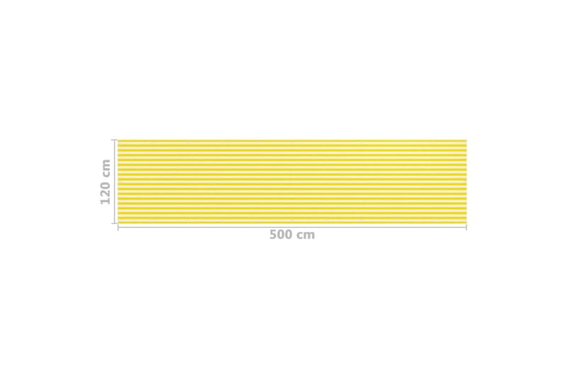 Balkongskjerm gul og hvit 120x500 cm HDPE - Flerfarget - Hagemøbler - Balkong - Sikkerhet & vindbeskyttelse balkong - Balkongbeskyttelse