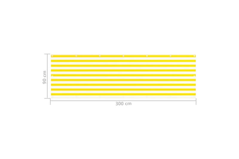 Balkongskjerm gul og hvit 90x300 cm HDPE - Flerfarget - Hagemøbler - Balkong - Sikkerhet & vindbeskyttelse balkong - Balkongbeskyttelse