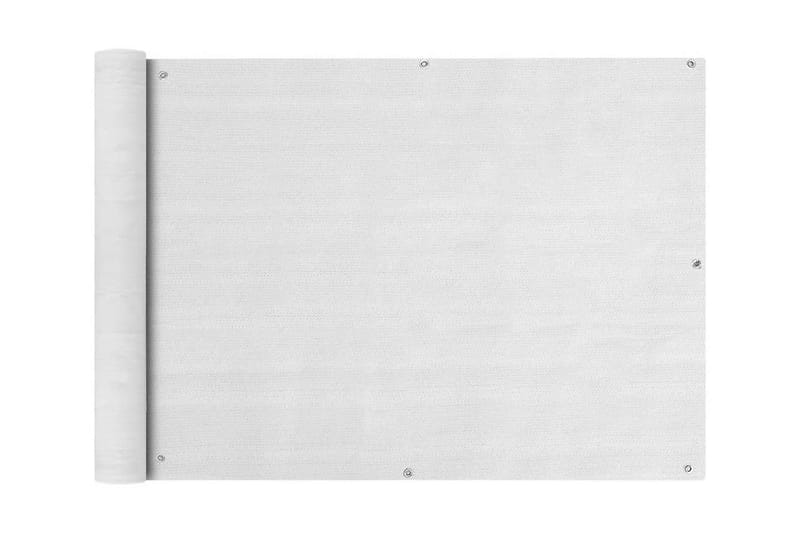 Balkongskjerm HDPE 75x600 cm Hvit - Balkongbeskyttelse