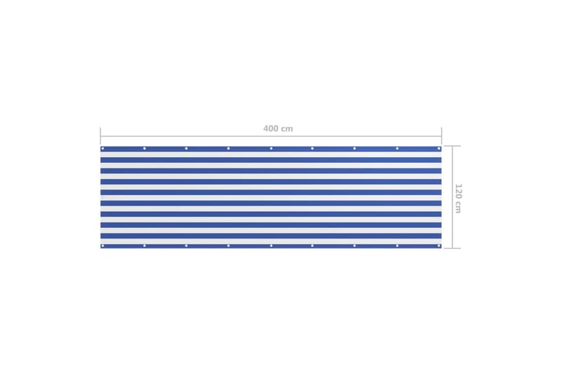 Balkongskjerm hvit og blå 120x400 cm oxfordstoff - Flerfarget - Hagemøbler - Balkong - Sikkerhet & vindbeskyttelse balkong - Balkongbeskyttelse