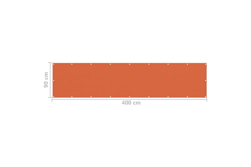 Balkongskjerm oransje 90x400 cm HDPE - Oransj - Hagemøbler - Balkong - Sikkerhet & vindbeskyttelse balkong - Balkongbeskyttelse