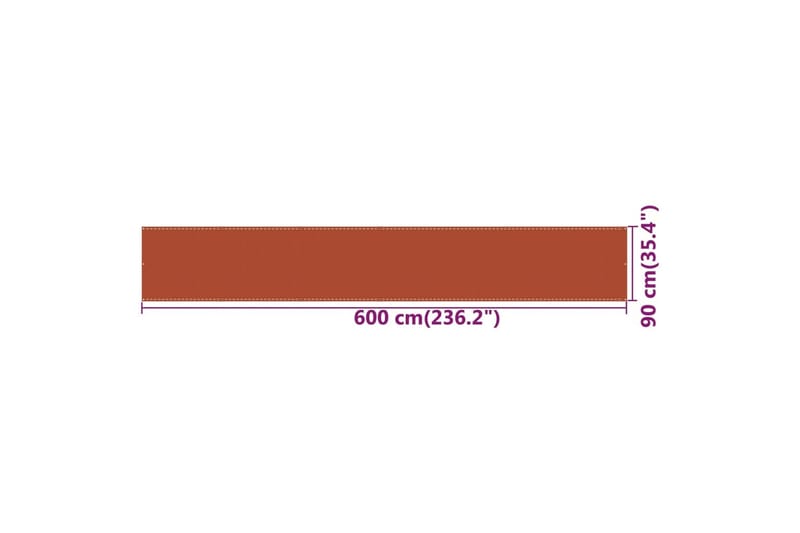 Balkongskjerm oransje 90x600 cm HDPE - Oransj - Hagemøbler - Balkong - Sikkerhet & vindbeskyttelse balkong - Balkongbeskyttelse