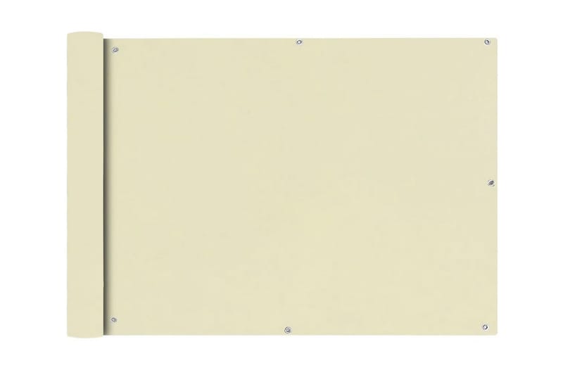 Balkongskjerm Oxfordstoff 75x400 cm Kremhvit - Balkongbeskyttelse