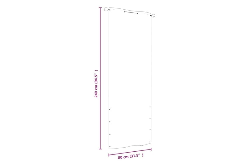 Balkongskjerm rød 80x240 cm oxfordstoff - Rød - Hagemøbler - Balkong - Sikkerhet & vindbeskyttelse balkong - Balkongbeskyttelse