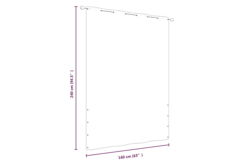 Balkongskjerm svart 160x240 cm oxfordstoff - Svart - Hagemøbler - Balkong - Sikkerhet & vindbeskyttelse balkong - Balkongbeskyttelse