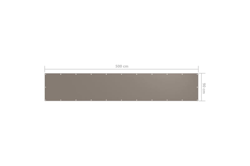 Balkongskjerm gråbrun 90x500 cm oxfordstoff - Taupe - Balkongbeskyttelse