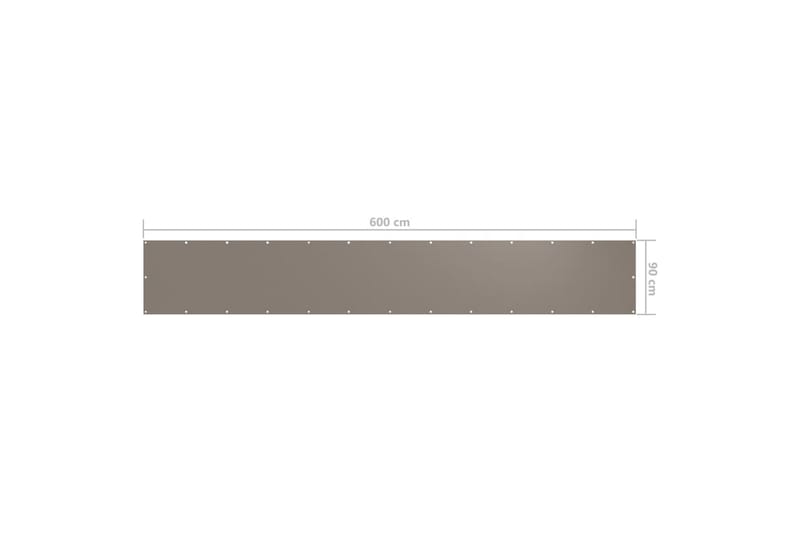 Balkongskjerm gråbrun 90x600 cm oxfordstoff - Taupe - Balkongbeskyttelse