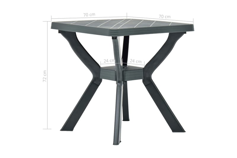 Bistrobord antrasitt 70x70x72 cm plast - Hagemøbler - Hagebord - Avlastningsbord & brettbord