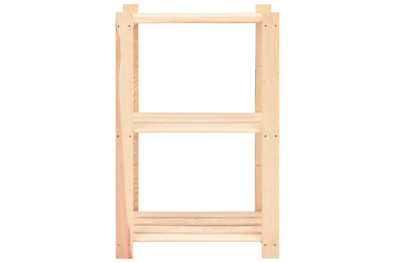 Oppbevaringshylle 3 etasjer 60x38x90 cm heltre furu 150 kg - Beige - Hagemøbler - Hagebord - Avlastningsbord & brettbord