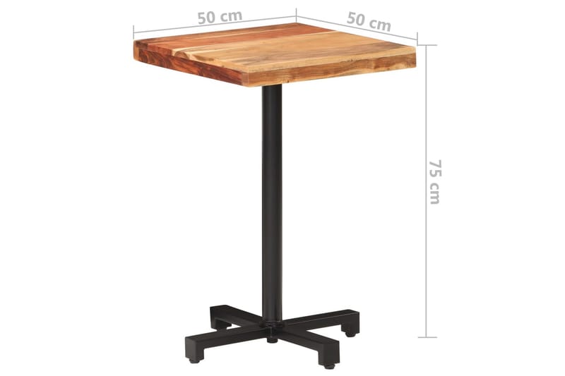 Bistrobord firkantet 50x50x75 cm heltre akasie - Brun - Hagemøbler - Hagebord - Cafebord