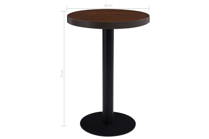 Bistrobord mørkebrun 60 cm MDF - Brun - Hagemøbler - Hagebord - Cafebord