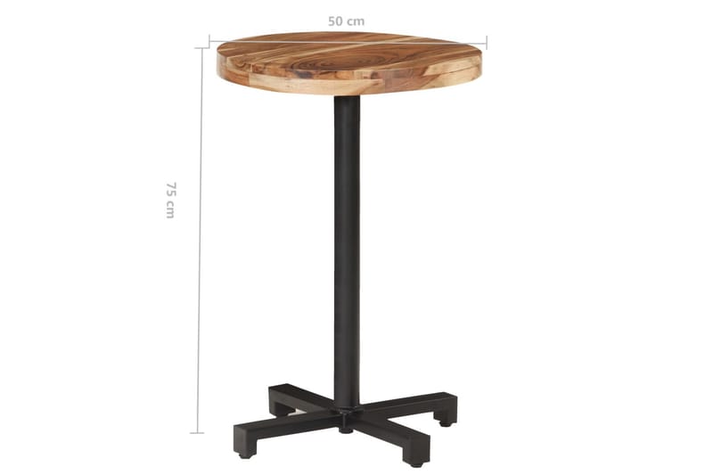 Bistrobord rundt Ø50x75 cm heltre akasie - Brun - Hagemøbler - Hagebord - Cafebord