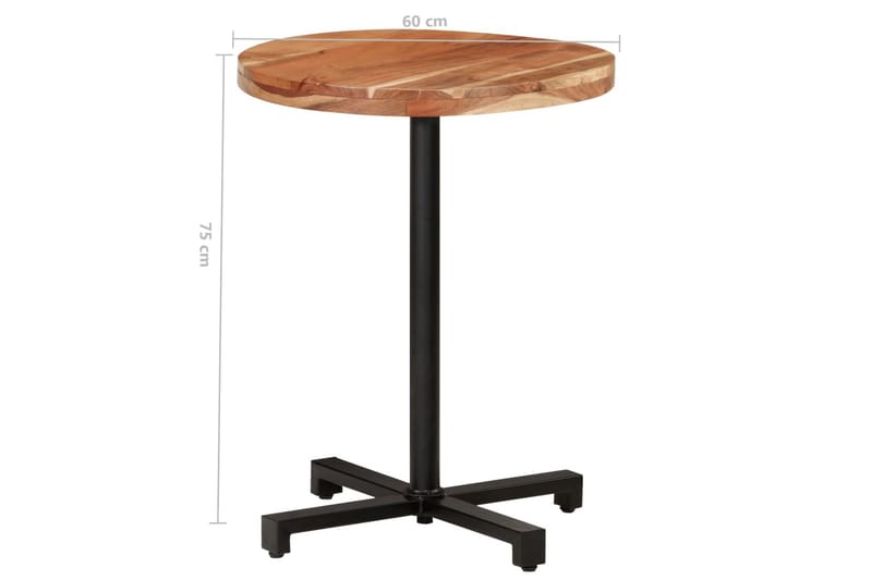 Bistrobord rundt Ø60x75 cm heltre akasie - Brun - Hagemøbler - Hagebord - Cafebord