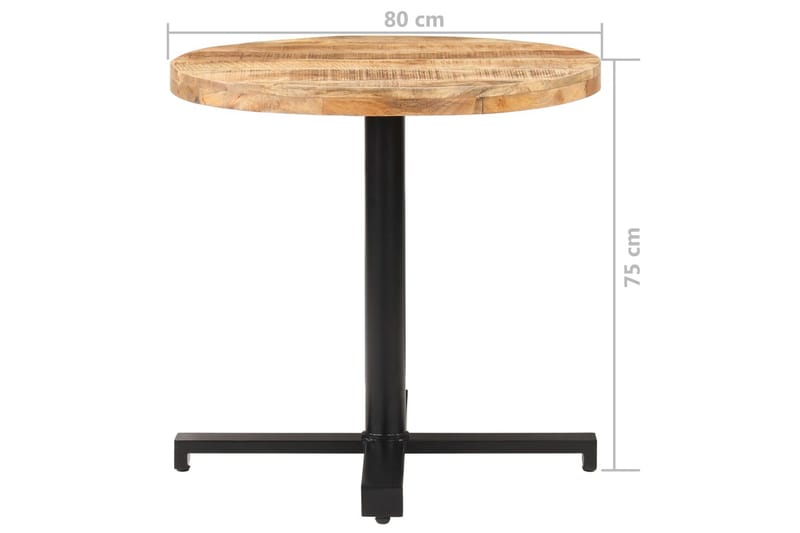 Bistrobord rundt Ø80x75 cm grovt mangotre - Brun - Cafebord - Balkongbord