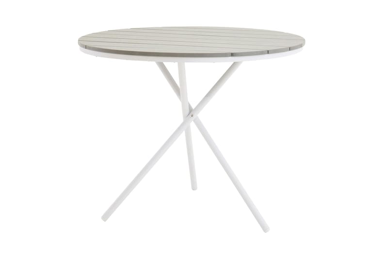 Parma Cafébord 90 cm Rund - Hvit/Grå - Hagemøbler - Hagebord - Cafebord