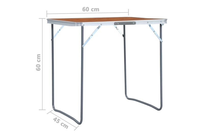 Sammenleggbart campingbord aluminium 60x45 cm - Hagemøbler - Hagebord - Campingbord