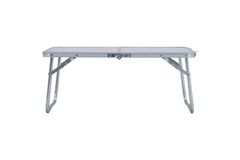 Sammenleggbart campingbord hvit aluminium 60x40 cm - Hagemøbler - Hagebord - Campingbord