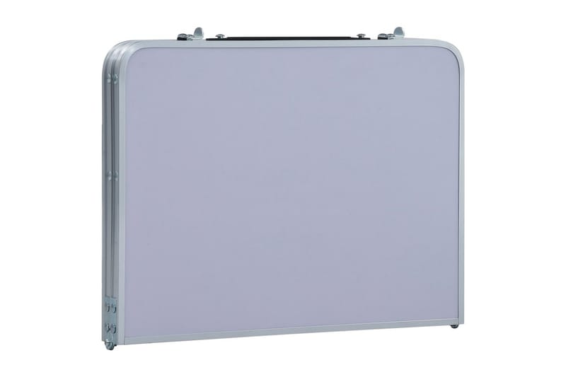 Sammenleggbart campingbord hvit aluminium 60x40 cm - Hagemøbler - Hagebord - Campingbord