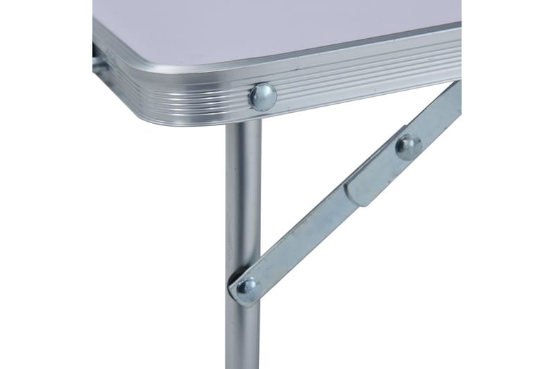 Sammenleggbart campingbord hvit aluminium 60x40 cm - Hagemøbler - Hagebord - Campingbord