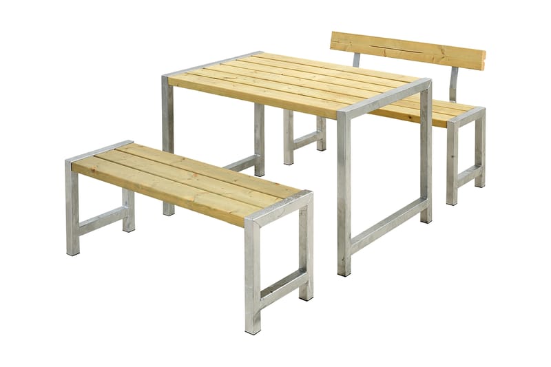 PLUS Cafésett med 1 Ryggstøtte 127 cm Trykkimpregnert - Piknikbord - Hagemøbler barn - Piknikbord barn